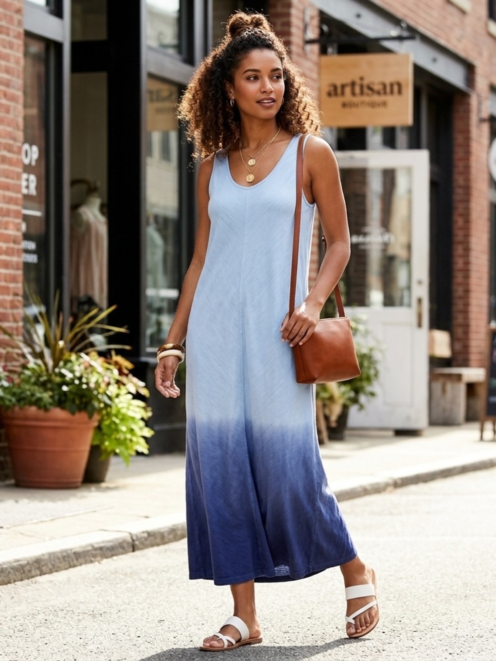 Chelsea & Theodore Sleeveless Ombré Maxi Dress NWT